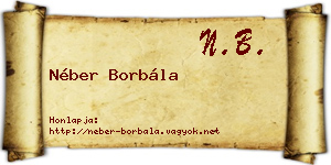 Néber Borbála névjegykártya