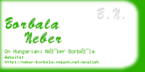 borbala neber business card